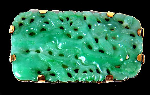 Appraisal: CARVED CHINESE JADE PENDANT X CARVED JADE PENDANT TURN OF