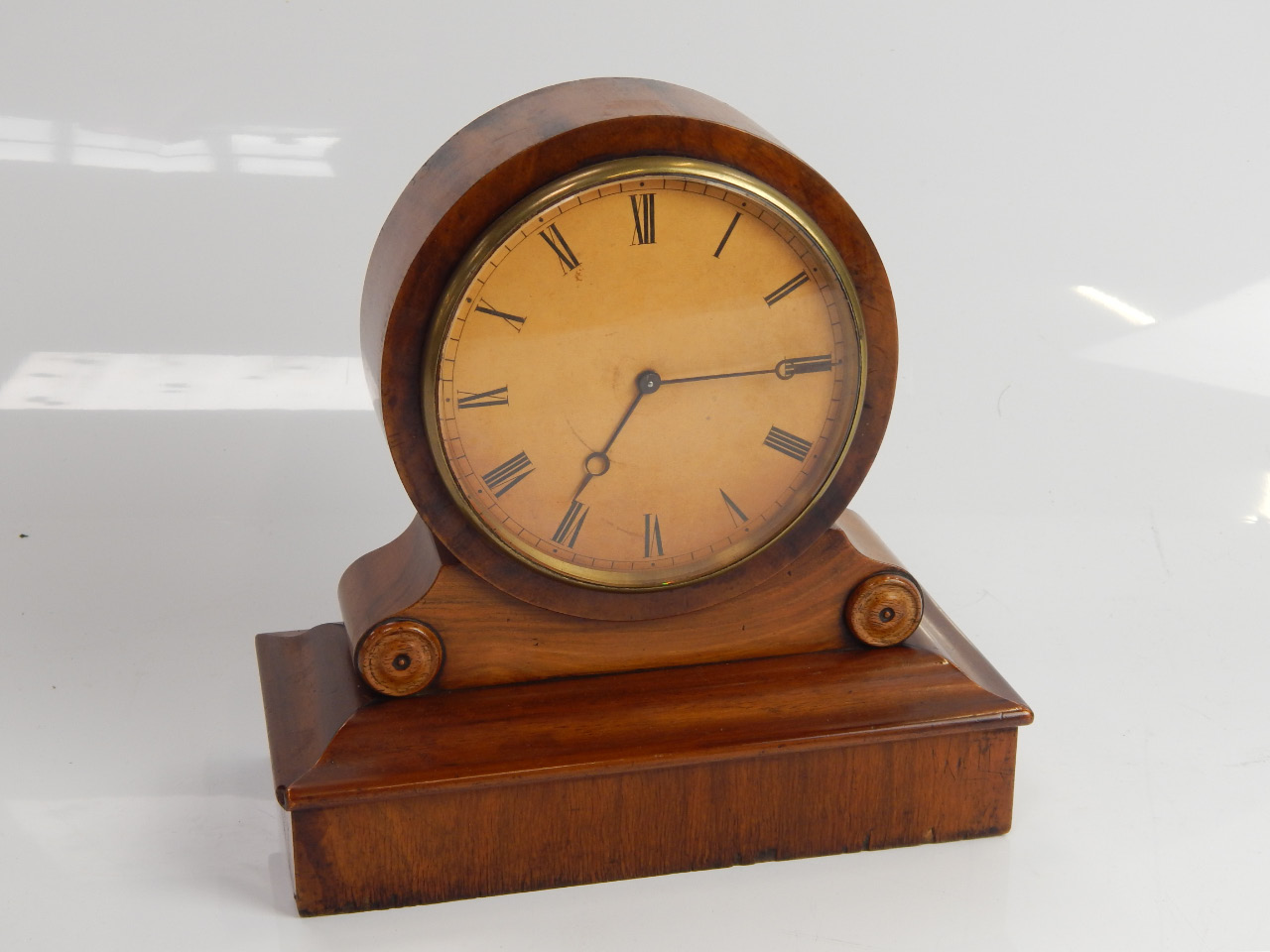 Appraisal: A thC drum head mantel clock in plain walnut case