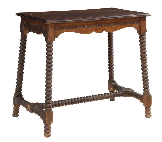 Appraisal: Spanish Baroque style walnut console table thc having rectangular top