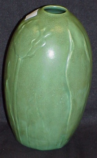 Appraisal: Clifton pottery green glaze vase with relief tulip and leaves