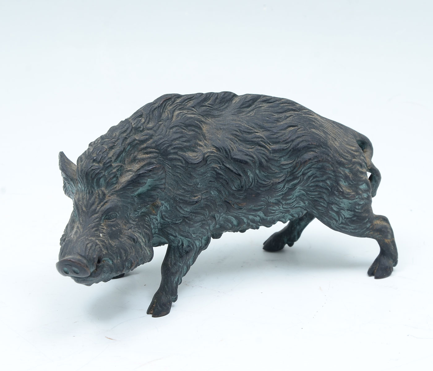 Appraisal: AUSTRIAN PATINATED BRONZE BOAR SCULPTURE '' in height x ''