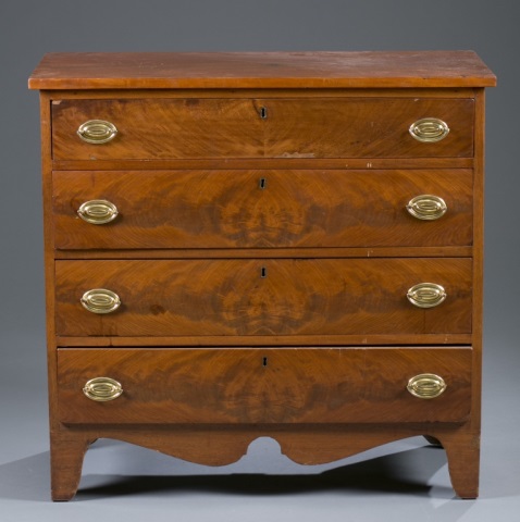 Appraisal: American Hepplewhite Four-Drawer Chest Mahogany with poplar secondary Replaced brasses