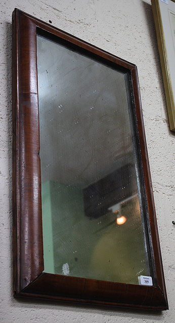 Appraisal: A TH CENTURY WALNUT FRAMED RECTANGULAR WALL MIRROR cm x