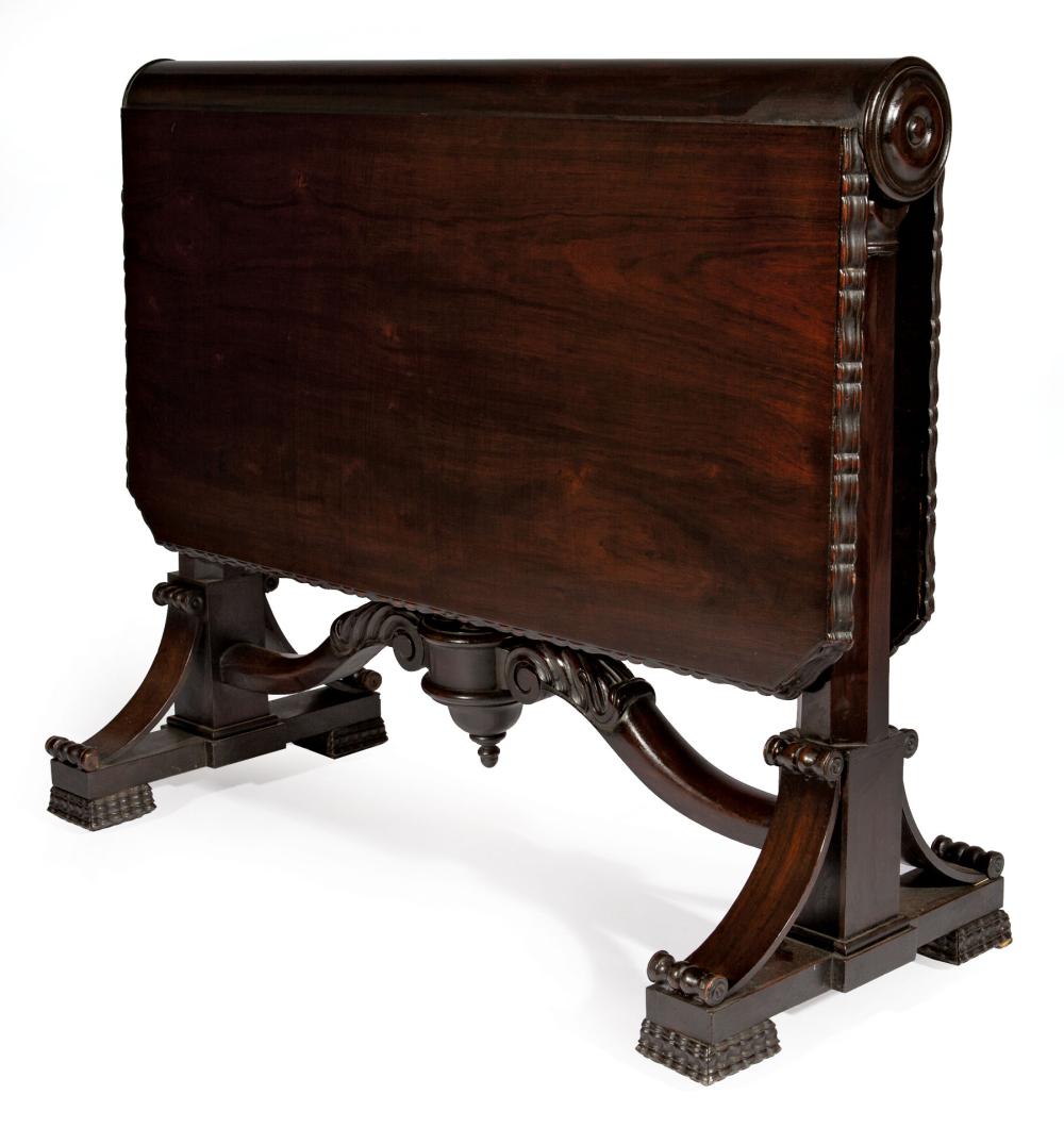 Appraisal: American Late Classical Carved Rosewood Sunderland Table mid- th c