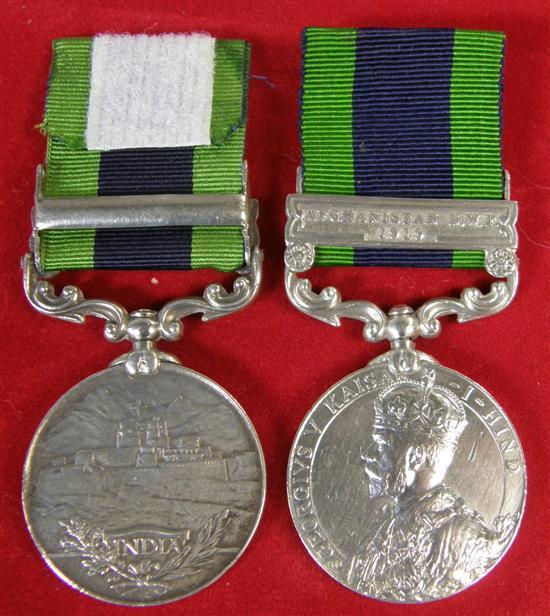 Appraisal: Two George V Indian General Service medals Both with Afghanistan