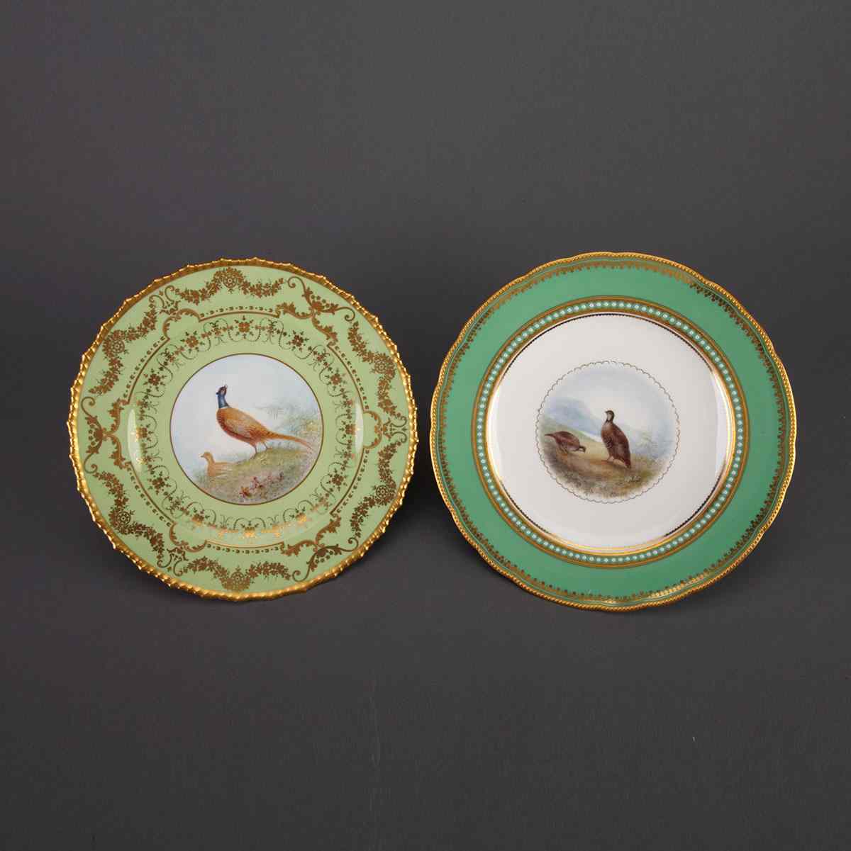 Appraisal: Two Royal Crown Derby Game Bird Plates Cuthbert Gresley diameter