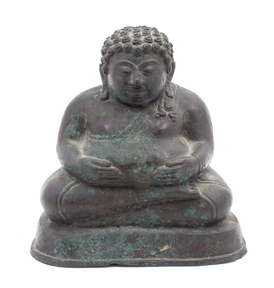 Appraisal: Sale Lot A Bronze Figure of a Seated Buddha the