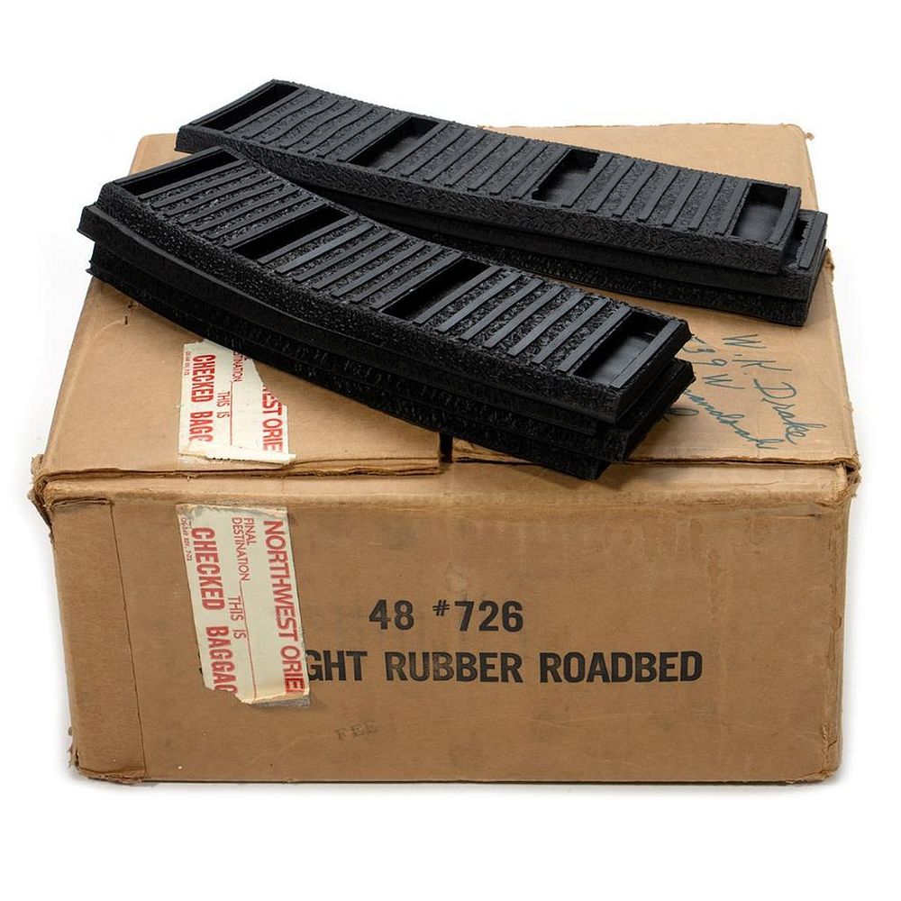 Appraisal: American Flyer Curved Rubber Roadbed w Straight Rubber Roadbed Box