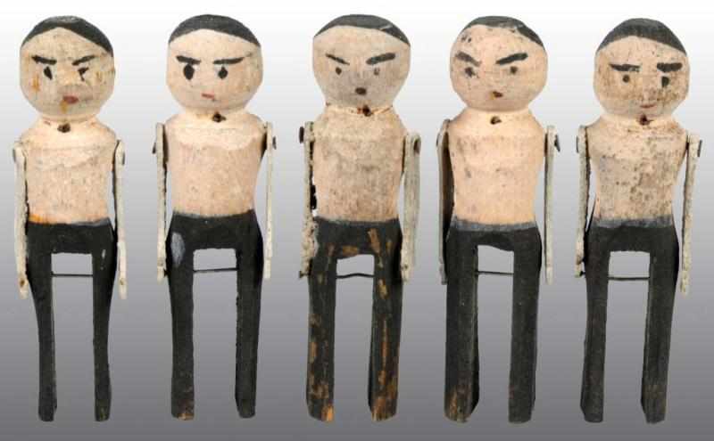 Appraisal: Lot of Folk Clothespin Figures Description Early s Condition Excellent