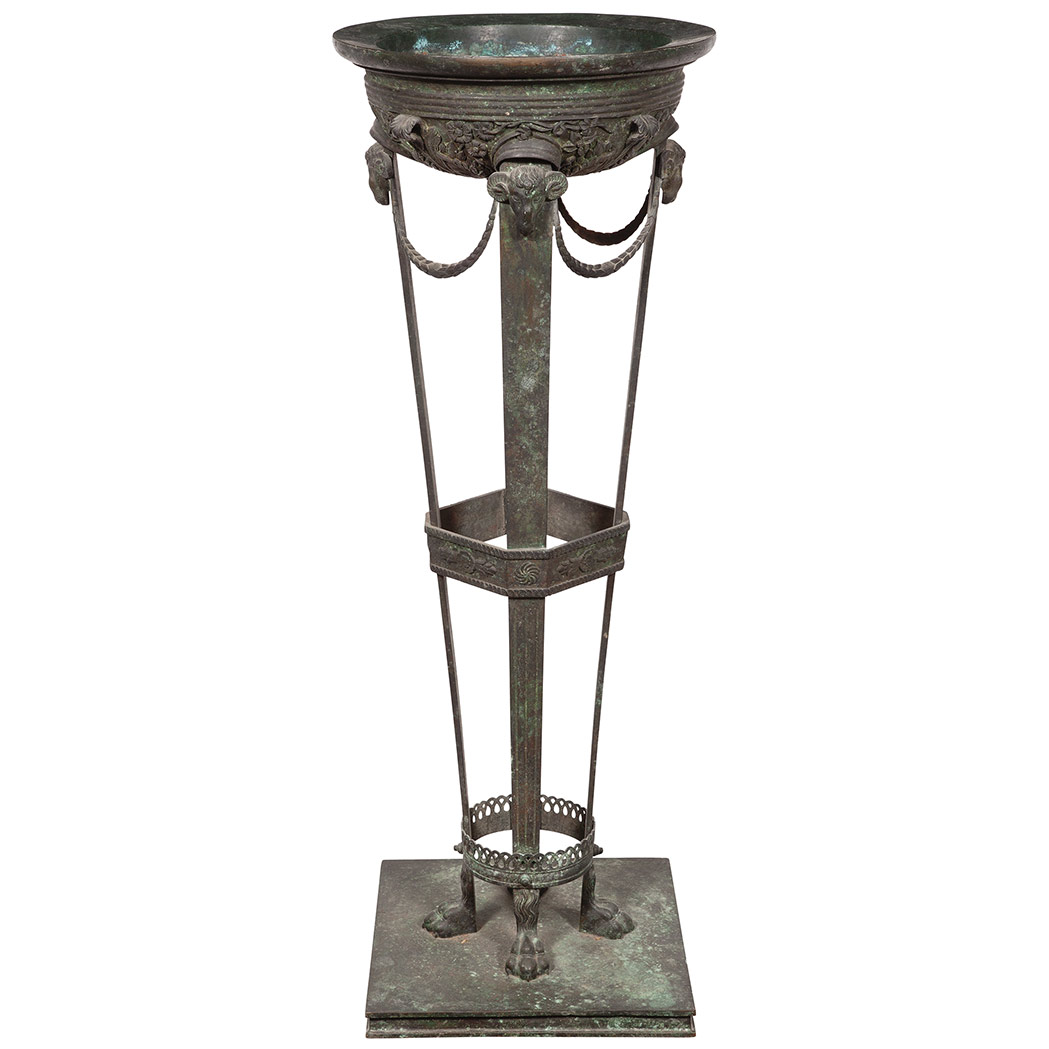 Appraisal: Neoclassical Style Patinated-Bronze Brazier Probably Italian In the Pompeian style