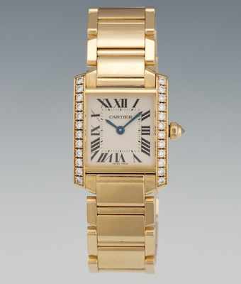 Appraisal: A Ladies' Cartier Tank Francaise k Gold and Diamond Watch