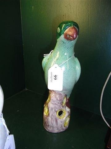 Appraisal: A GREEN GLAZED CHINESE PORCELAIN PARROT high