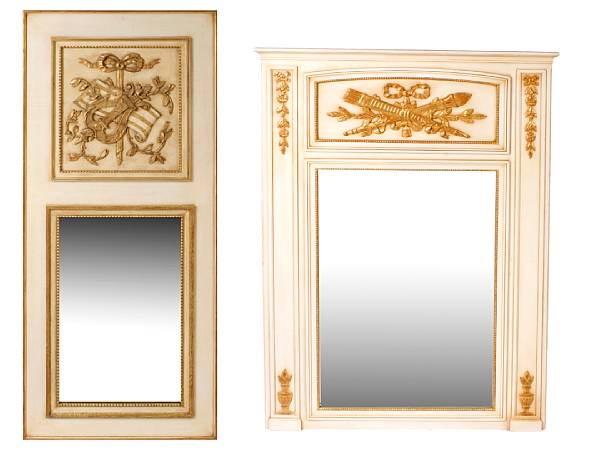 Appraisal: A group of two Louis XVI style parcel gilt and