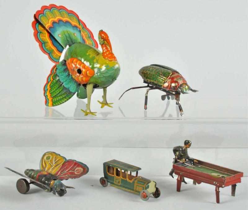 Appraisal: Lot of Tin Litho Animal Penny Toys Description German Includes