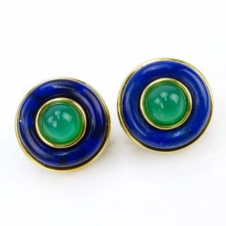 Appraisal: Tiffany Co Karat Yellow Gold Lapis Lazuli and Green Onyx