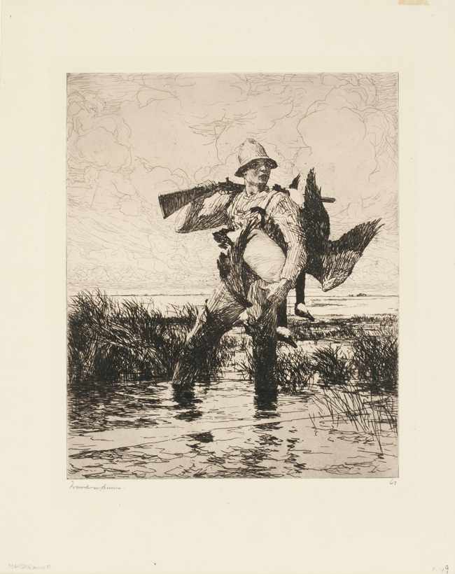 Appraisal: FRANK WESTON BENSON American - ''Marsh Gunner'' etching ed Paff