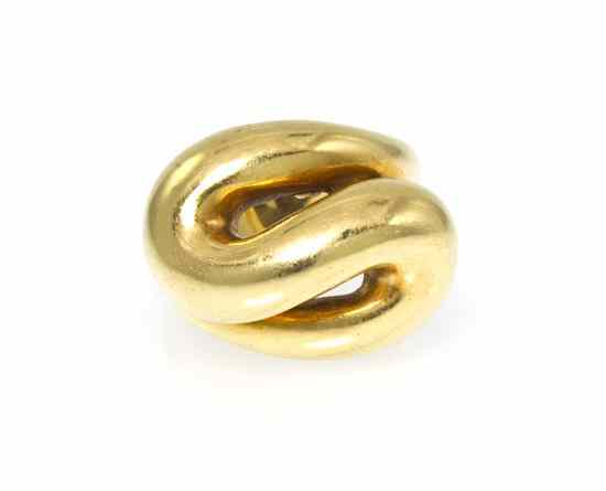 Appraisal: An Karat Yellow Gold Sculptural Ring in a swirl design