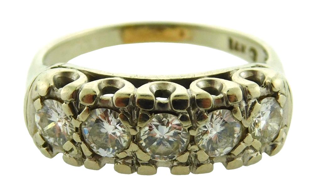 Appraisal: JEWELRY Vintage K Diamond band mounting stamped K white gold