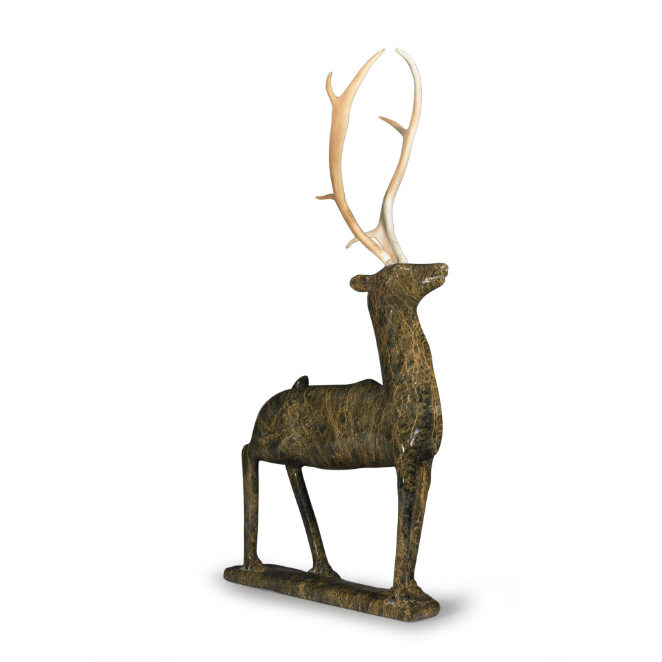 Appraisal: SHORTY KILLIKTEE - E - Cape Dorset CARIBOU stone antler