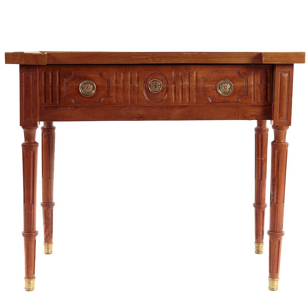 Appraisal: Neoclassical Style Fruitwood Table Continental th century top with raised