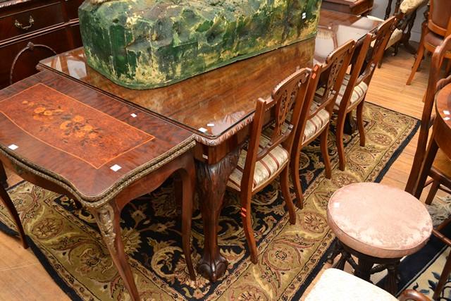 Appraisal: CHIPPENDALE STYLE DINING TABLE AND SIX CHAIRS