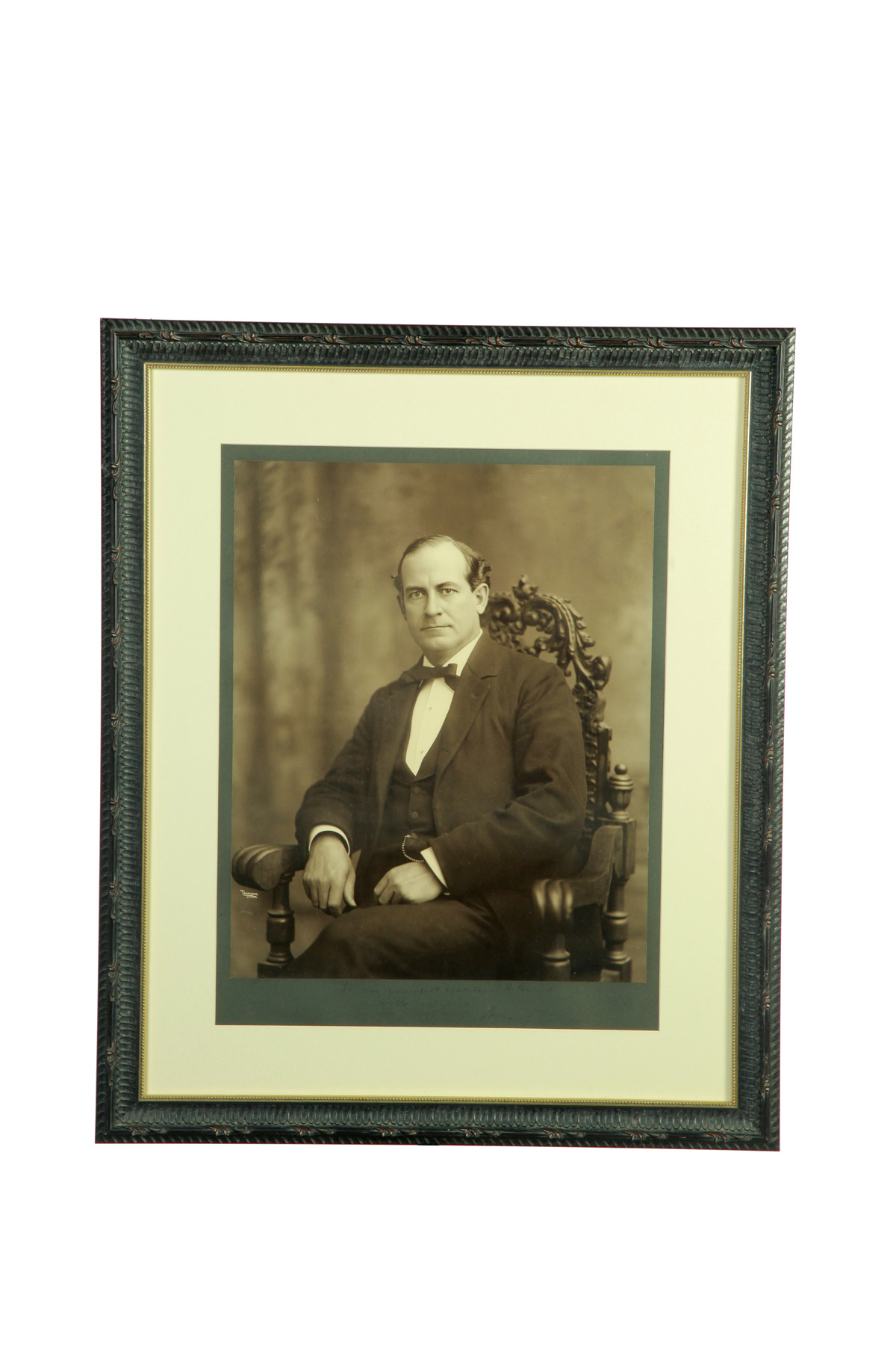 Appraisal: FRAMED AUTOGRAPHED PHOTO OF WILLIAM JENNINGS BRYANT American c Townsend