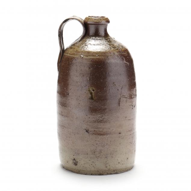 Appraisal: UNIDENTIFIED POTTER NC HALF GALLON JUG th century salt glazed