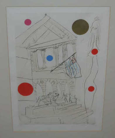 Appraisal: SALVADOR DALI SPANISH - Untitled abstract composition color lithograph exhibition