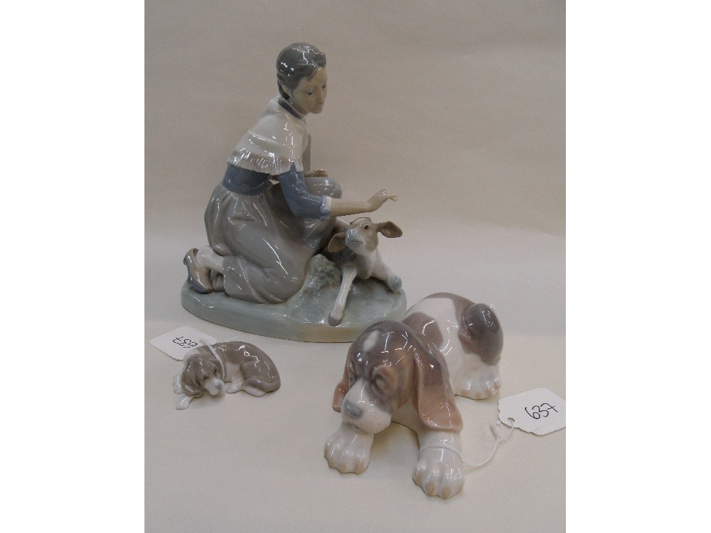 Appraisal: Lladro figure of a woman with a calf and two