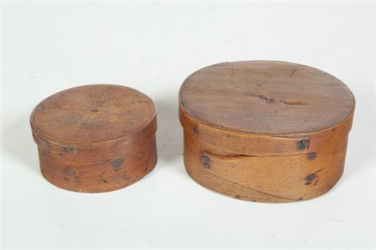 Appraisal: TWO PANTRY BOXES American nd half- th century Bentwood with