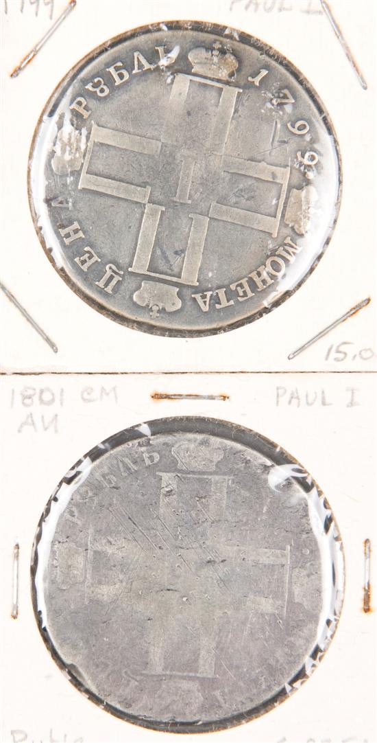 Appraisal: Russian Silver Coins Paul I Rouble