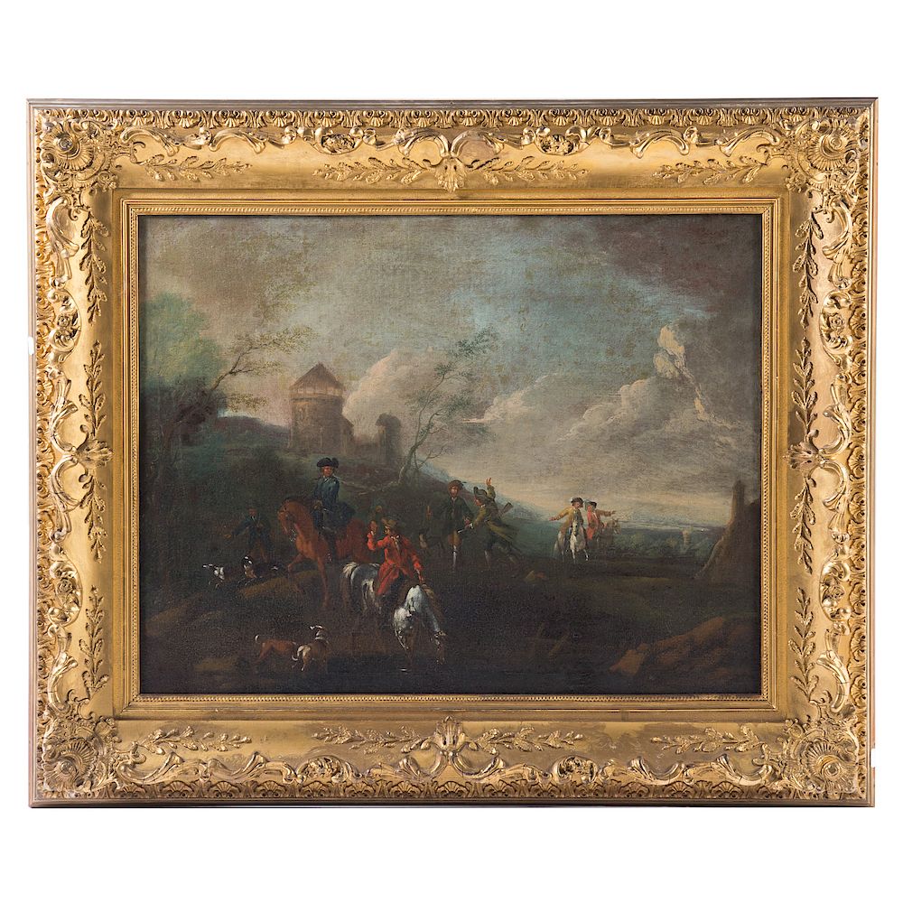 Appraisal: British School th c The Hunt oil on canvas Unsigned