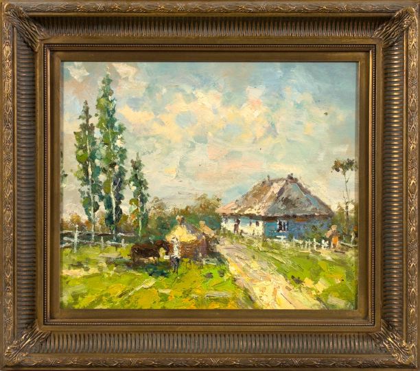 Appraisal: Continental School st Century Sunny Day on the Farm oil