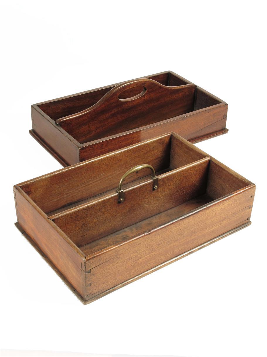 Appraisal: A th century mahogany cutlery tray