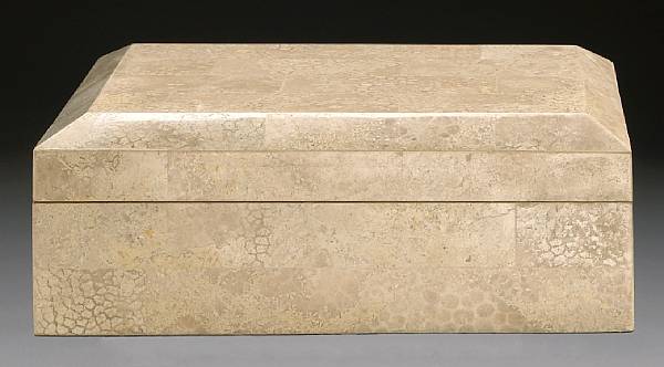 Appraisal: Fossil Coral Box Phillipines Expertly hand-crafted of one-inch square panels