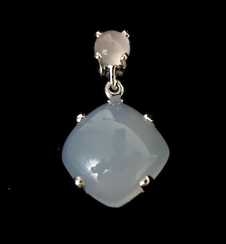 Appraisal: A Delicate Moonstone Pendant k white gold pendant mount set