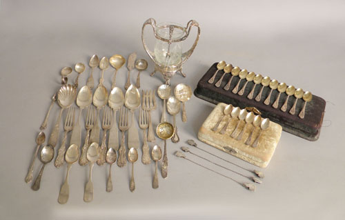 Appraisal: Group of sterling and coin silver tablewares