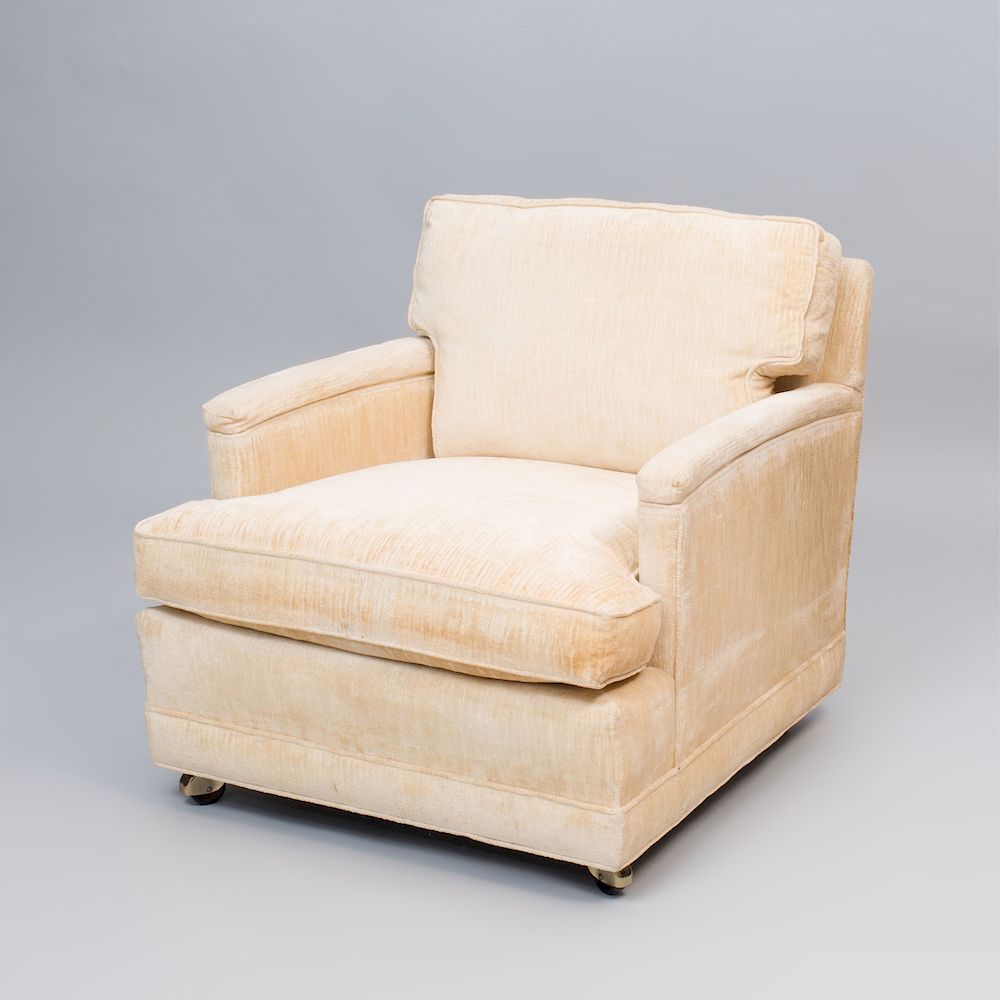 Appraisal: John C Stuart Velvet Upholstered Club Chair With label x