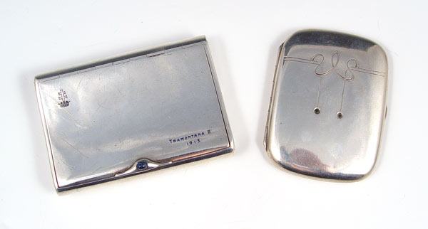 Appraisal: FRENCH STERLING CARD CASES To include Small hinged case measures