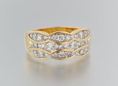 Appraisal: A Gold and Diamond Pave Ring k yellow gold ring