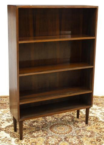 Appraisal: Danish mid-century modern rosewood bookcase c s four shelves rising