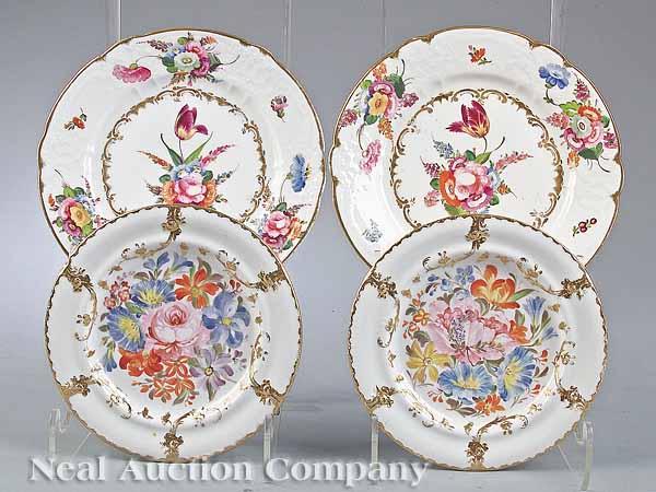 Appraisal: A Pair of Late Georgian Porcelain Dessert Plates c scalloped