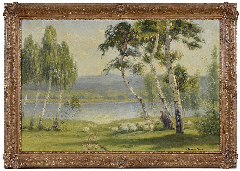 Appraisal: Gustav Wiegand American - Springtime in Arcadia oil on canvas