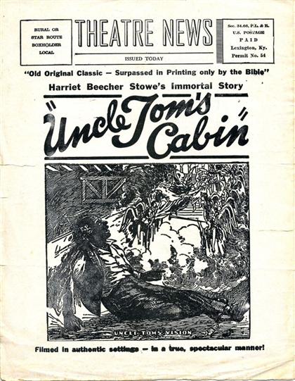 Appraisal: piece Motion Picture Progam Uncle Tom's Cabin Theatre News n