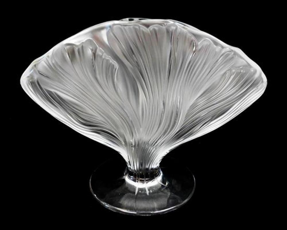 Appraisal: Lalique France large Ichor pattern molded crystal footed base late