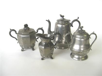 Appraisal: Four pewter teaware items shelton feltman albany homan co cincinnati