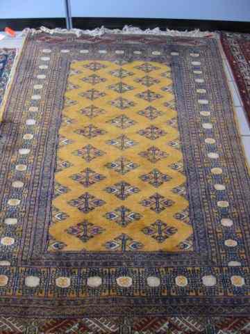 Appraisal: Bakhtiari Persian Handmade Rug geometrics on yellow field elaborate '