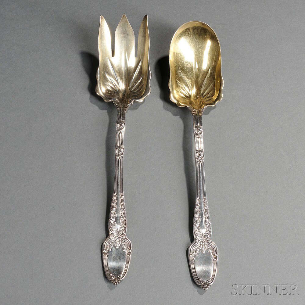 Appraisal: Pair of Tiffany Co Broom Corn Pattern Sterling Silver Salad