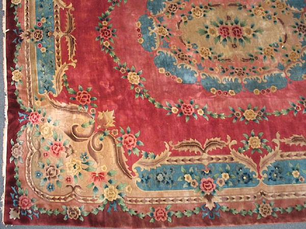 Appraisal: A Chinese rug size approximately ft in x ft in