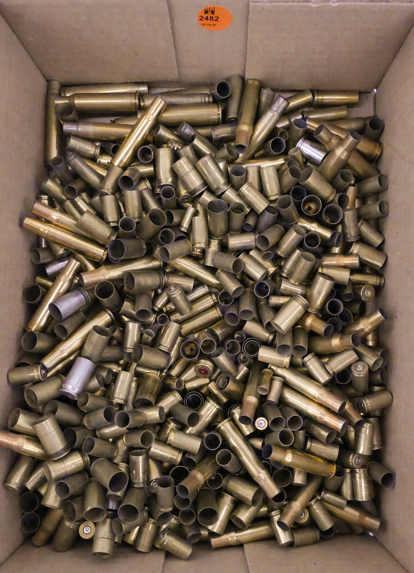 Appraisal: Box Used Ammunition Casings- g various calibers All ammunition being